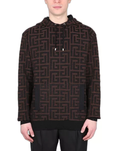 balmain sweatshirt with maxi monogra