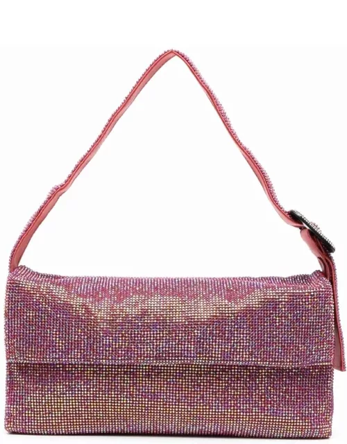 Benedetta Bruzziches Vitty La Grande Shoulder Bag With All-over Crystal Embellishment In Rhinestone Mesh Woman
