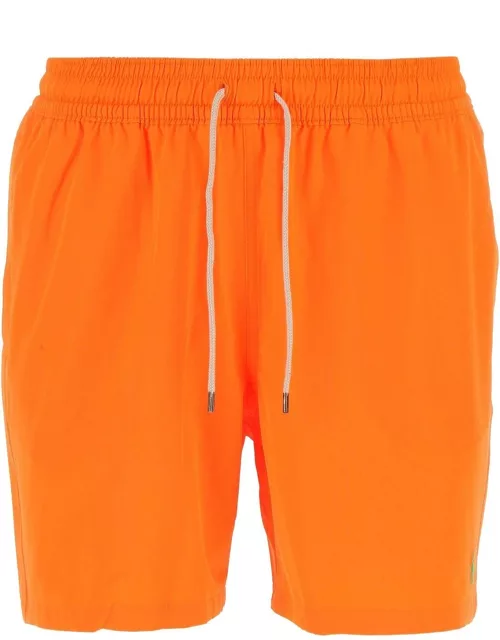 Fluo Orange Stretch Polyester Swimming Shorts Polo Ralph Lauren