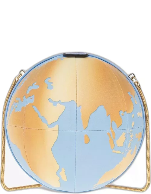 Moschino World Map Printed Chain-link Shoulder Bag
