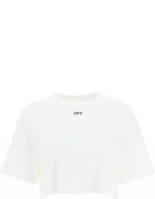Off-White Cropped Logo T-shirt