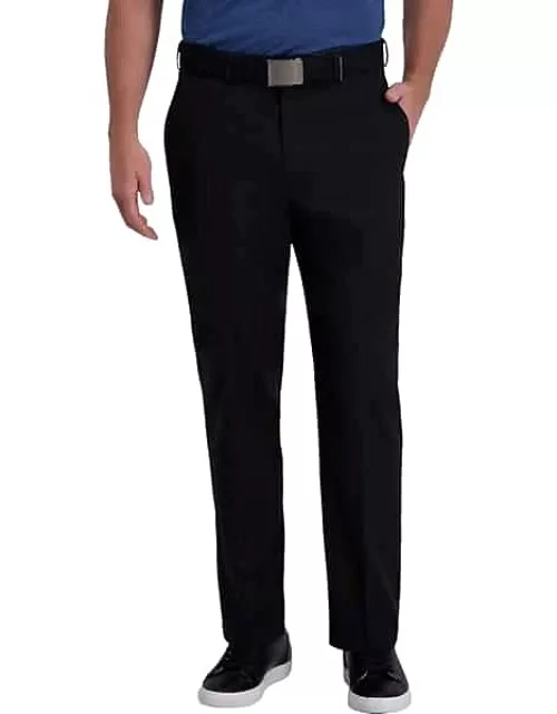 Haggar Men's Cool Right® Performance Flex Classic Fit Flat Front Pants Black Solid