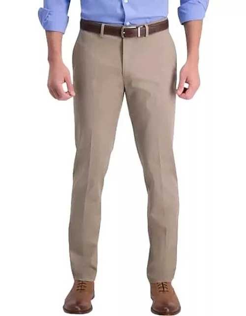Haggar Men's Iron-Free Premium Khaki™ Slim/Straight Fit Flat Front Pants Med Khaki