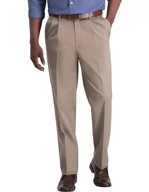 Haggar Men's Iron-Free Premium Khaki™ Classic Fit Pleat Front Pants Med Khaki