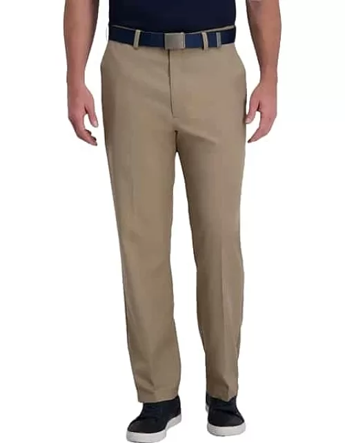 Haggar Men's Cool Right® Performance Flex Classic Fit Flat Front Pants Khaki Hthr