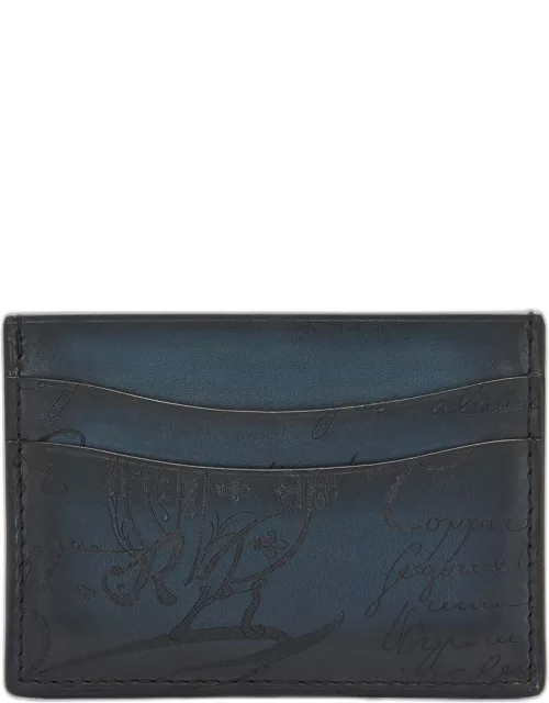 Men's Bambou Scritto Leather Card Holder