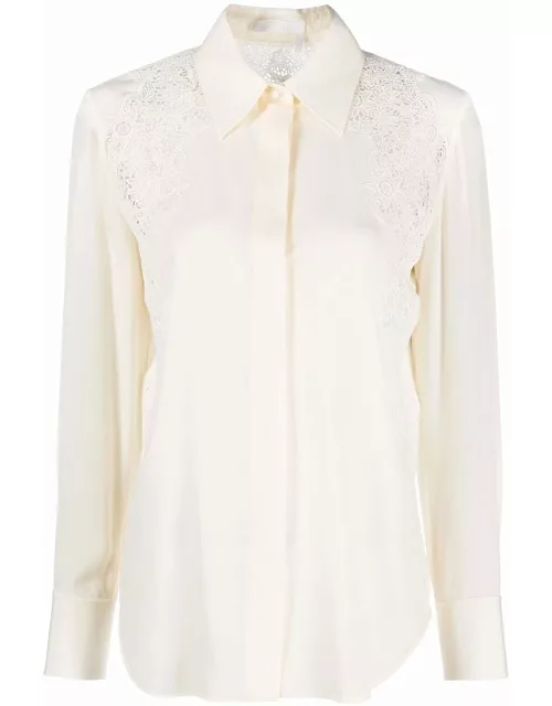 White shirt with lace detail