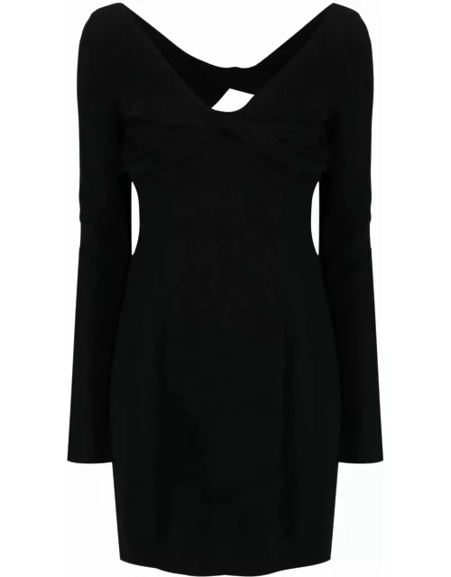 Black short dress with back neckline