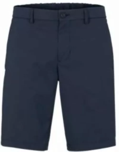 Slim-fit shorts in water-repellent twill- Dark Blue Men's Short