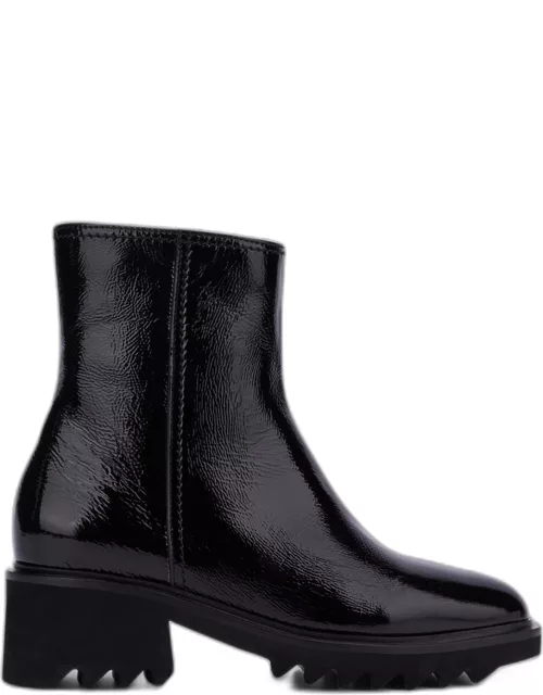 Saundra Leather Zip Ankle Boot