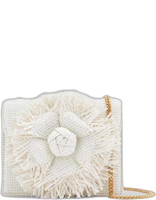 Mini Fringe Flower Raffia Shoulder Bag