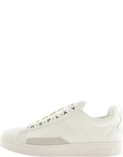 Replay Smash Base Green Project Trainers White