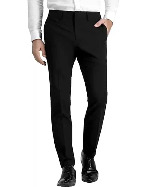 Haggar Men's J.M. ™ Sharkskin Ultra Slim Fit Flat Front Pant Black Solid