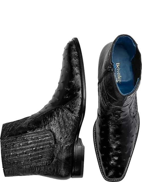 Belvedere Men's Roger Ostrich Chelsea Boots Black