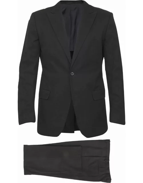 Black cotton two-piece suit