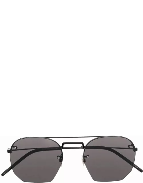 Shaded black hexagonal sunglasse