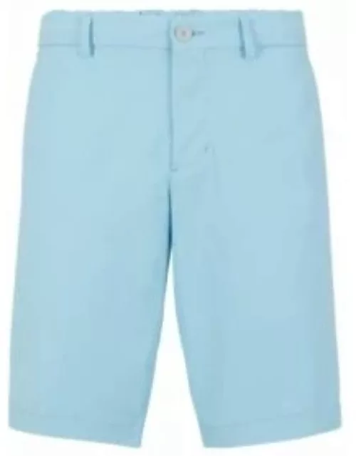 Slim-fit shorts in water-repellent twill- Light Blue Men's Short