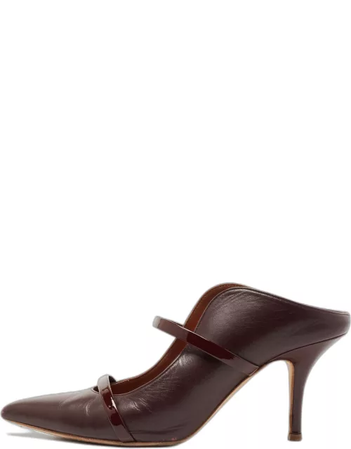 Malone Souliers Burgundy Patent and Leather Maureen Mule