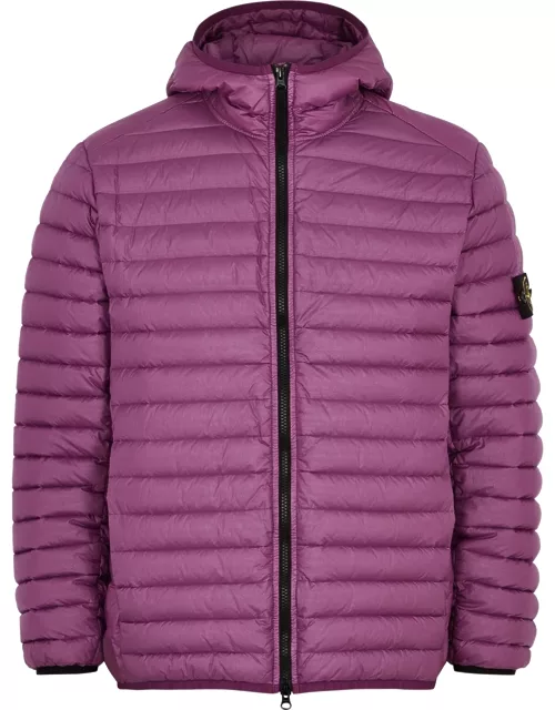 Stone Island Loom Quilted Hooded Shell Jacket - Purple