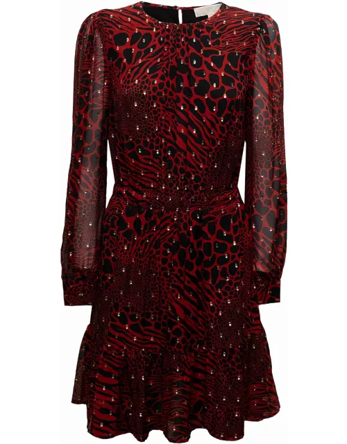 MICHAEL Michael Kors Animalier Red Dress With Metallic Polka Dots Details M Michael Kors Woman