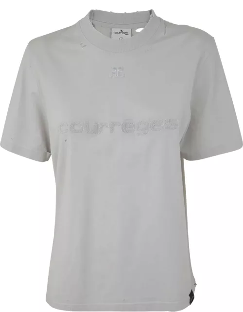 Courrèges Distressed Dry Jersey T-shirt
