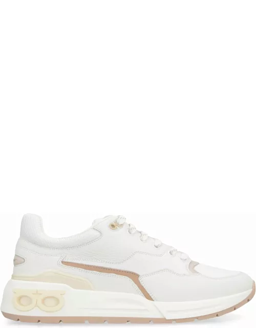 Ferragamo Leather And Fabric Low-top Sneaker