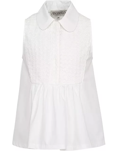 Simonetta White Fancy Cotton Shirt