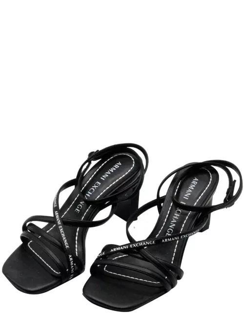 Armani Collezioni Open Sandal Shoe With Heel And Ankle Closure