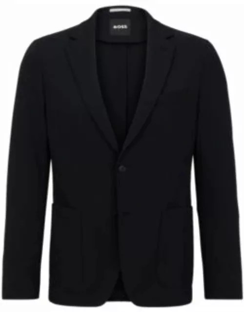 Slim-fit jacket in performance-stretch jersey- Black Men's Sport Coat