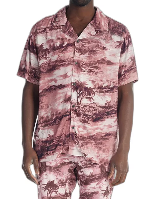 Men's Verve Hawaiian-Print Camp Shirt