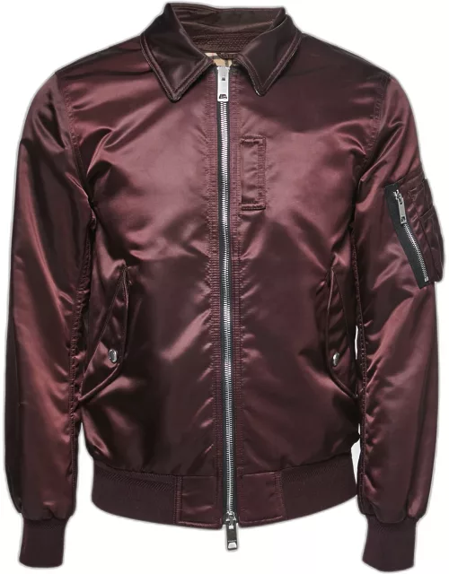 Burberry Deep Purple Synthetic Zip-Up Jacket