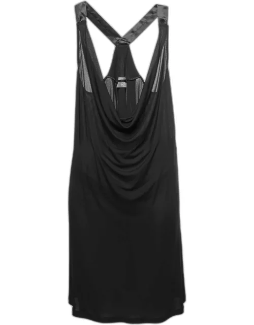 McQ by Alexander McQueen Black Jersey Cowl Neck Belted Dress