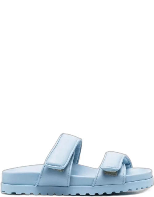 GIA BORGHINI Light-blue Strap Fastening Sandals In Leather Woman