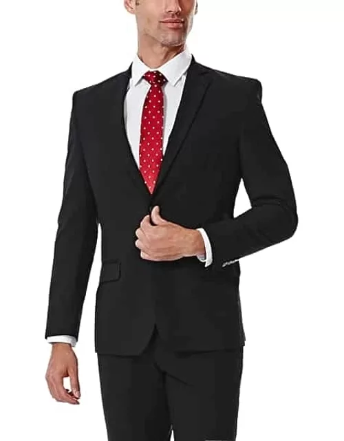 Haggar Men's Slim Fit 4-Way Stretch Suit Separates Coat Black Solid