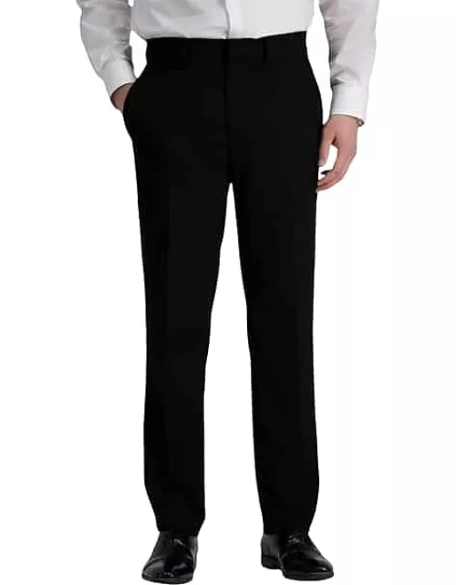Haggar Men's Modern Straight Fit Premium Comfort Performance 4-Way Stretch Suit Separates Pants Black Solid