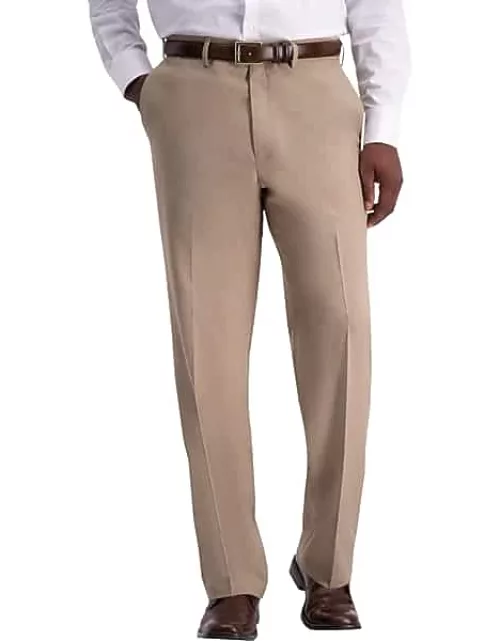 Haggar Men's Premium Comfort Performance 4-Way Stretch Classic Fit Dress Pants Med Khaki