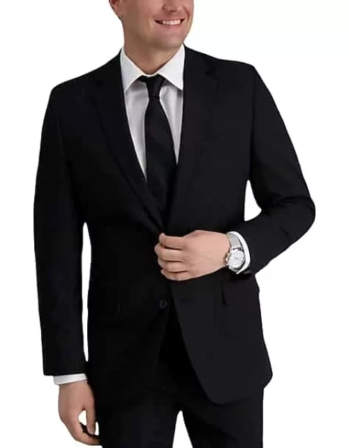 Haggar Men's Slim Fit Premium Comfort 4-Way Stretch Suit Separates Jacket Black Solid