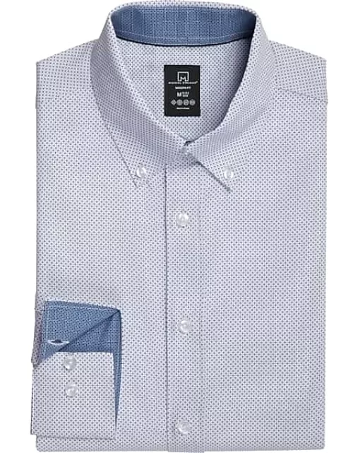 Collection by Michael Strahan Men's Michael Strahan Modern Fit Dot Performance 4-Way Stretch Dress Shirt White Fancy
