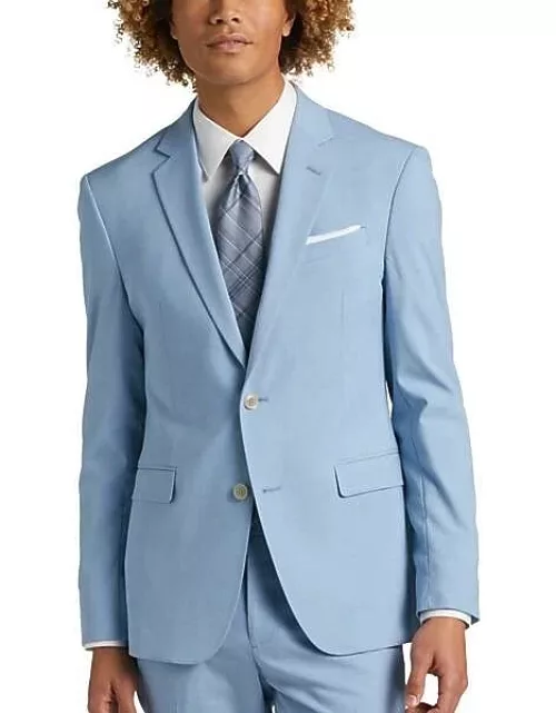 Egara Skinny Fit Notch Lapel Men's Suit Separates Coat Sky Blue