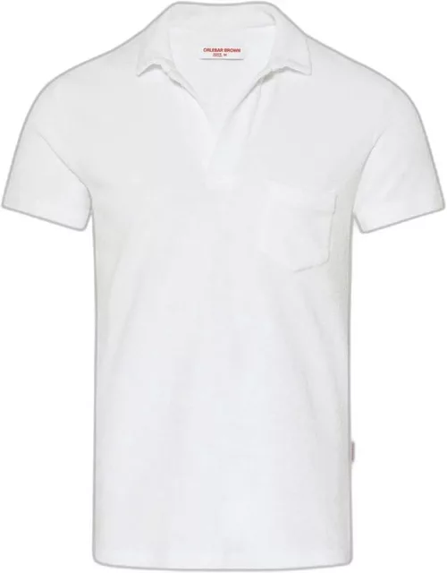 Terry Towelling - White Towelling Resort Polo Shirt