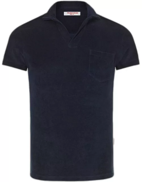 Terry Towelling - Navy Towelling Resort Polo Shirt