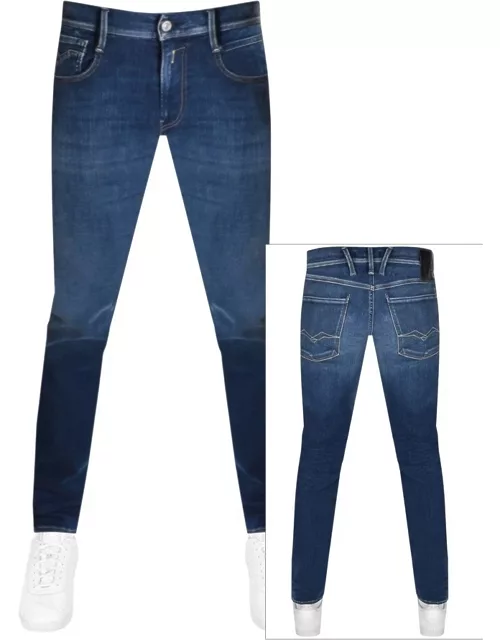 Replay Anbass Hyperflex Jeans Mid Wash Blue