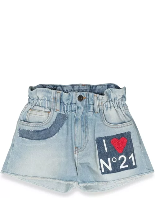 n°21 denim shorts with patch