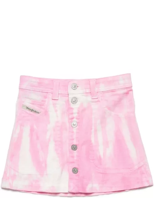 Gealbus Skirt Diesel Pastel Pink Tie Dye Denim Skirt With Button