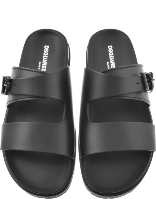 DSQUARED2 Logo Flat Sandals Black