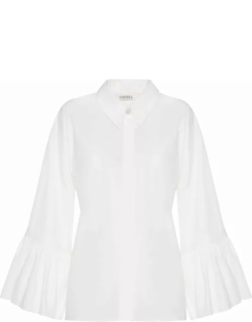 Amotea Claudia Shirt In White Poplin