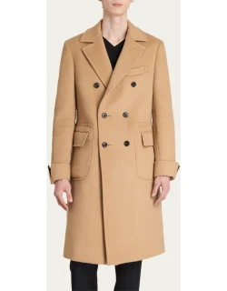 Men's Double-Breasted Wool Topcoat