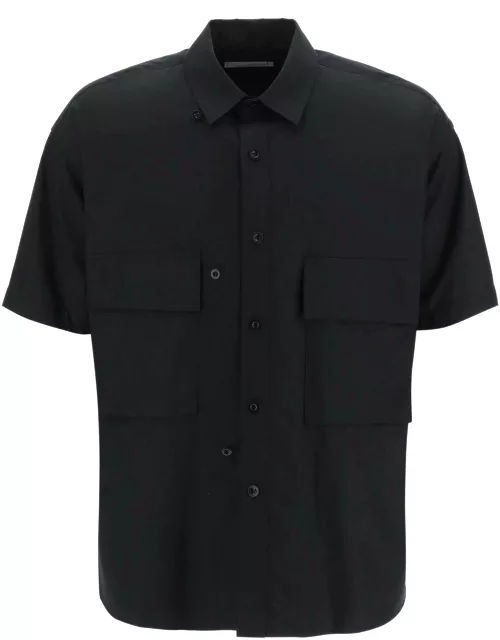 SACAI short-sleeved poplin shirt