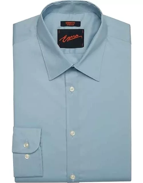 Egara Men's Skinny Fit Point Collar Dress Shirt Lt Blue Solid