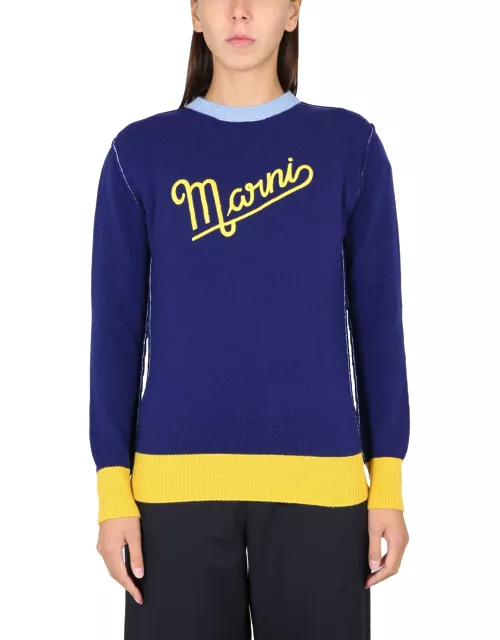marni wool logo sweater